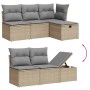 Juego de sofás jardín con cojines beige mezcla 7 pzas ratán PE by , Garden sets - Ref: Foro24-3264425, Price: 448,40 €, Disco...