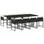 Set de comedor de jardín 9 pzas y cojines ratán sintético negro by , Garden sets - Ref: Foro24-3211278, Price: 572,56 €, Disc...