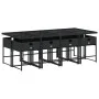 Set de comedor de jardín 9 pzas y cojines ratán sintético negro by , Garden sets - Ref: Foro24-3211278, Price: 572,56 €, Disc...