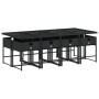 Set de comedor de jardín 9 pzas y cojines ratán sintético negro by , Garden sets - Ref: Foro24-3211278, Price: 502,82 €, Disc...