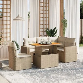 Juego de sofás jardín con cojines 6 pzas ratán sintético beige von , Gartensets - Ref: Foro24-3271317, Preis: 470,36 €, Rabat...