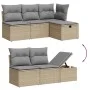 Juego de sofás jardín con cojines beige mezcla 6 pzas ratán PE by , Garden sets - Ref: Foro24-3263145, Price: 338,15 €, Disco...