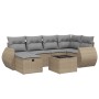 Juego de sofás jardín con cojines beige mezcla 7 pzas ratán PE by , Garden sets - Ref: Foro24-3264115, Price: 443,80 €, Disco...