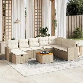Set de sofás de jardín 9 pzas con cojines ratán sintético beige by , Garden sets - Ref: Foro24-3264873, Price: 602,11 €, Disc...