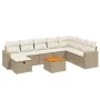 Set de sofás de jardín 9 pzas con cojines ratán sintético beige by , Garden sets - Ref: Foro24-3264873, Price: 602,11 €, Disc...