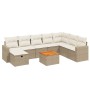 Set de sofás de jardín 9 pzas con cojines ratán sintético beige von , Gartensets - Ref: Foro24-3264873, Preis: 568,20 €, Raba...