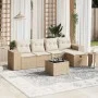 Juego de sofás jardín con cojines 6 pzas ratán sintético beige by , Garden sets - Ref: Foro24-3264404, Price: 410,18 €, Disco...