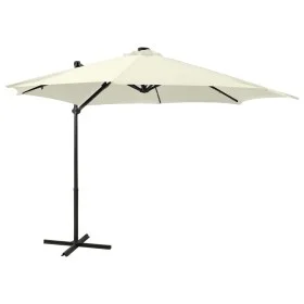 Cantilever parasol with pole and LED lights sand 300 cm by vidaXL, Umbrellas - Ref: Foro24-312328, Price: 160,92 €, Discount: %