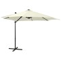 Cantilever parasol with pole and LED lights sand 300 cm by vidaXL, Umbrellas - Ref: Foro24-312328, Price: 165,52 €, Discount: %