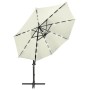 Cantilever parasol with pole and LED lights sand 300 cm by vidaXL, Umbrellas - Ref: Foro24-312328, Price: 165,52 €, Discount: %