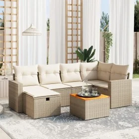 Set sofás de jardín 7 piezas y cojines ratán sintético beige von , Gartensets - Ref: Foro24-3264838, Preis: 486,72 €, Rabatt: %
