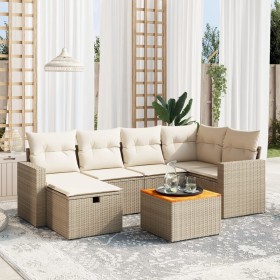 Set sofás de jardín 7 piezas y cojines ratán sintético beige von , Gartensets - Ref: Foro24-3264838, Preis: 452,14 €, Rabatt: %