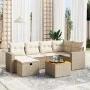 Set sofás de jardín 7 piezas y cojines ratán sintético beige by , Garden sets - Ref: Foro24-3264838, Price: 486,72 €, Discoun...
