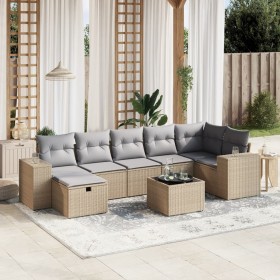 Juego de sofás jardín con cojines beige mezcla 8 pzas ratán PE de , Conjuntos de jardín - Ref: Foro24-3264465, Precio: 508,43...