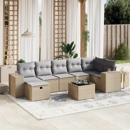Juego de sofás jardín con cojines beige mezcla 8 pzas ratán PE by , Garden sets - Ref: Foro24-3264465, Price: 509,07 €, Disco...