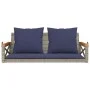 Banco columpio con cojines ratán sintético gris 109x62x40 cm by , garden benches - Ref: Foro24-368159, Price: 128,64 €, Disco...