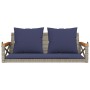 Banco columpio con cojines ratán sintético gris 109x62x40 cm von , Gartenbänke - Ref: Foro24-368159, Preis: 120,96 €, Rabatt: %