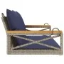 Banco columpio con cojines ratán sintético gris 109x62x40 cm by , garden benches - Ref: Foro24-368159, Price: 128,64 €, Disco...