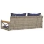 Banco columpio con cojines ratán sintético gris 109x62x40 cm by , garden benches - Ref: Foro24-368159, Price: 128,64 €, Disco...