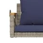 Banco columpio con cojines ratán sintético gris 109x62x40 cm by , garden benches - Ref: Foro24-368159, Price: 128,64 €, Disco...