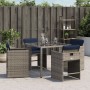 Sillones de jardín con cojines 4 uds ratán sintético gris by , Garden chairs - Ref: Foro24-4007462, Price: 171,06 €, Discount: %