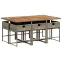 Set comedor jardín 7 pzas y cojines ratán sintético gris von , Gartensets - Ref: Foro24-3278044, Preis: 572,16 €, Rabatt: %