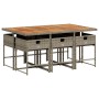 Set comedor jardín 7 pzas y cojines ratán sintético gris von , Gartensets - Ref: Foro24-3278044, Preis: 438,24 €, Rabatt: %