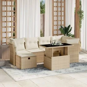 Set sofás de jardín 7 piezas y cojines ratán sintético beige by , Garden sets - Ref: Foro24-3274658, Price: 526,28 €, Discoun...
