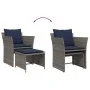 Sillón de jardín con reposapiés ratán sintético gris von , Gartensets - Ref: Foro24-368623, Preis: 120,95 €, Rabatt: %