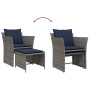 Sillón de jardín con reposapiés ratán sintético gris von , Gartensets - Ref: Foro24-368623, Preis: 122,96 €, Rabatt: %