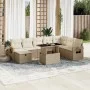 Set de sofás de jardín 9 pzas con cojines ratán sintético beige by , Garden sets - Ref: Foro24-3275028, Price: 662,72 €, Disc...