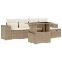 Juego de sofás jardín con cojines 6 pzas ratán sintético beige by , Garden sets - Ref: Foro24-3275288, Price: 461,07 €, Disco...