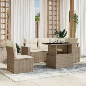 Juego de sofás jardín con cojines 6 pzas ratán sintético beige by , Garden sets - Ref: Foro24-3267278, Price: 477,10 €, Disco...