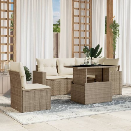 Juego de sofás jardín con cojines 6 pzas ratán sintético beige von , Gartensets - Ref: Foro24-3267278, Preis: 451,45 €, Rabat...