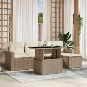 Juego de sofás jardín con cojines 6 pzas ratán sintético beige by , Garden sets - Ref: Foro24-3267238, Price: 429,40 €, Disco...