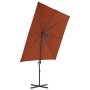 Sombrilla voladiza con poste de acero terracota 250x250 cm de vidaXL, Sombrillas - Ref: Foro24-312309, Precio: 111,99 €, Desc...