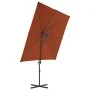 Sombrilla voladiza con poste de acero terracota 250x250 cm de vidaXL, Sombrillas - Ref: Foro24-312309, Precio: 110,30 €, Desc...