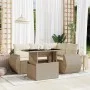 Juego de sofás jardín con cojines 5 pzas ratán sintético beige by , Garden sets - Ref: Foro24-3268508, Price: 473,59 €, Disco...