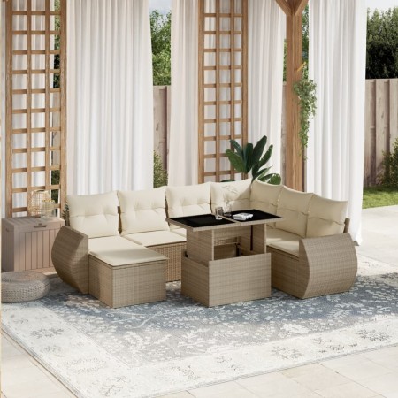 Set de sofás de jardín y cojines 8 piezas ratán sintético beige von , Gartensets - Ref: Foro24-3268698, Preis: 581,86 €, Raba...