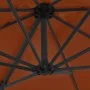 Sombrilla voladiza con poste de acero terracota 250x250 cm de vidaXL, Sombrillas - Ref: Foro24-312309, Precio: 110,30 €, Desc...