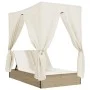 Tumbona doble con techo y cortinas ratán sintético beige von , Liegen - Ref: Foro24-368076, Preis: 324,72 €, Rabatt: %