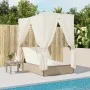 Tumbona doble con techo y cortinas ratán sintético beige von , Liegen - Ref: Foro24-368076, Preis: 324,72 €, Rabatt: %