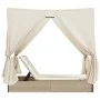 Tumbona doble con techo y cortinas ratán sintético beige von , Liegen - Ref: Foro24-368076, Preis: 324,72 €, Rabatt: %