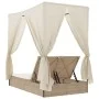 Tumbona doble con techo y cortinas ratán sintético beige von , Liegen - Ref: Foro24-368076, Preis: 324,72 €, Rabatt: %