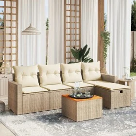 Juego de sofás jardín con cojines 6 pzas ratán sintético beige by , Garden sets - Ref: Foro24-3264831, Price: 391,51 €, Disco...