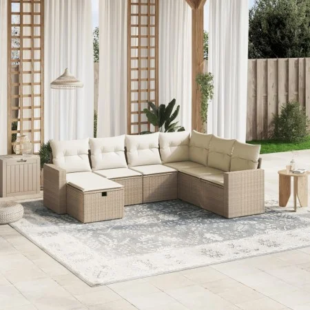 Set sofás de jardín 7 piezas y cojines ratán sintético beige von , Gartensets - Ref: Foro24-3263524, Preis: 483,09 €, Rabatt: %
