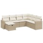 Set sofás de jardín 7 piezas y cojines ratán sintético beige de , Conjuntos de jardín - Ref: Foro24-3263524, Precio: 463,97 €...