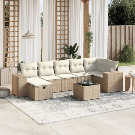 Juego de sofás de jardín con cojines beige 8 pzas ratán PE by , Garden sets - Ref: Foro24-3264444, Price: 529,69 €, Discount: %