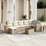 Juego de sofás de jardín con cojines beige 8 pzas ratán PE by , Garden sets - Ref: Foro24-3264444, Price: 550,89 €, Discount: %