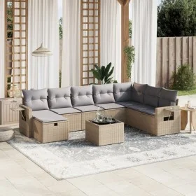 Juego de sofás jardín con cojines beige mezcla 9 pzas ratán PE by , Garden sets - Ref: Foro24-3263905, Price: 548,21 €, Disco...
